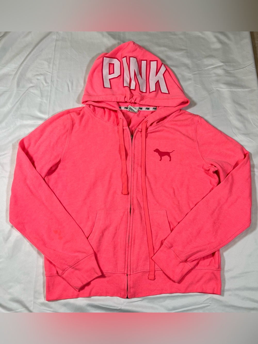 Victoria's Secret PINK Vintage Y2K Large Zip Up Hoodie Sweatshirt